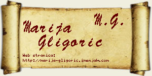 Marija Gligorić vizit kartica